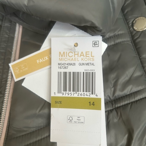 Michael Kors Kids Light Blue Puffer Jacket - Picture 6 of 6